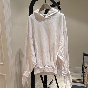 White Hoodie with Tie Details